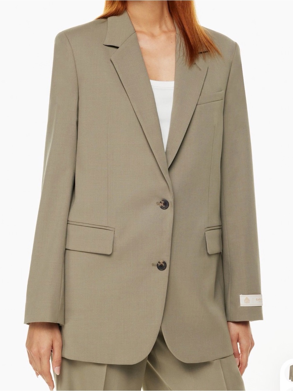 Aritzia Agency Blazer - Olive/Tan - Single - Breasted Blazer